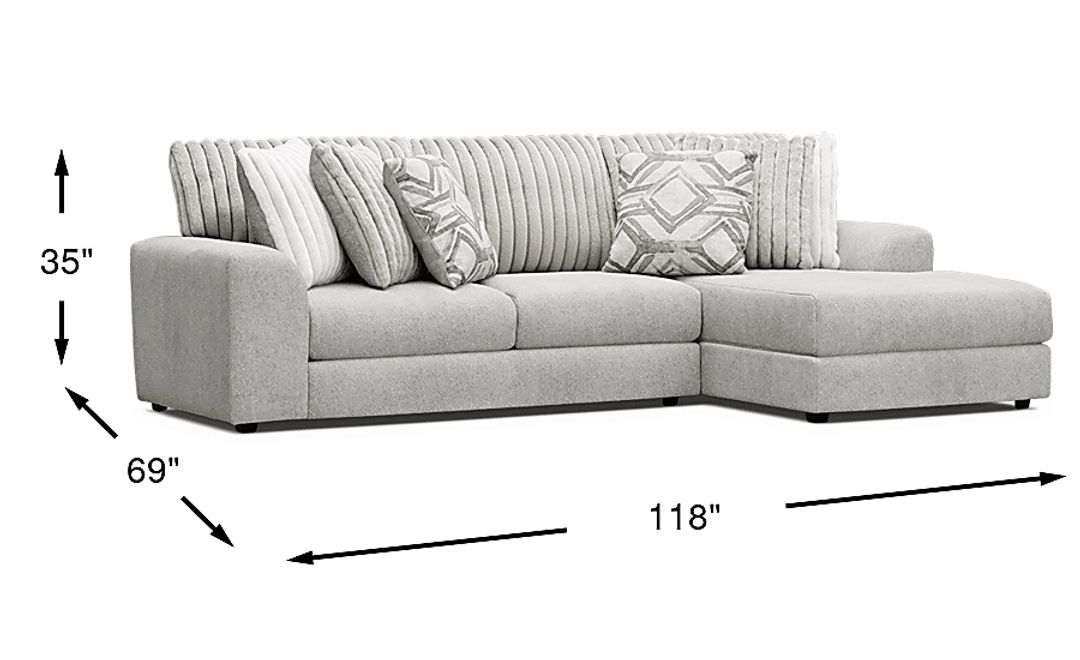 Moreau Street 2 Pc Right Arm Chaise Sectional
