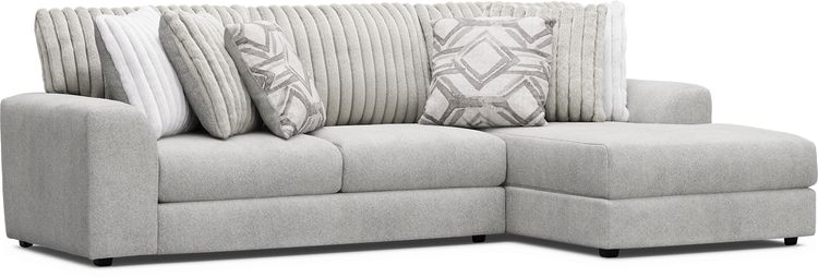 2 pc right arm chaise sectional