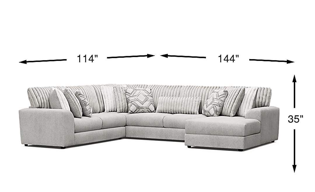 Moreau Street 3 Pc Right Arm Chaise Sectional