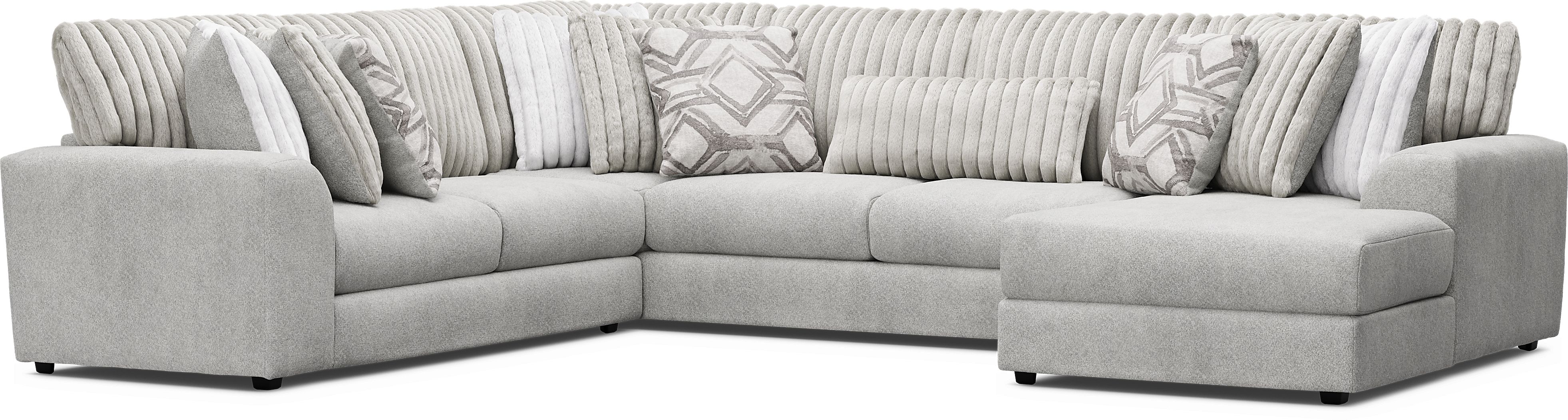 3 pc right arm chaise sectional