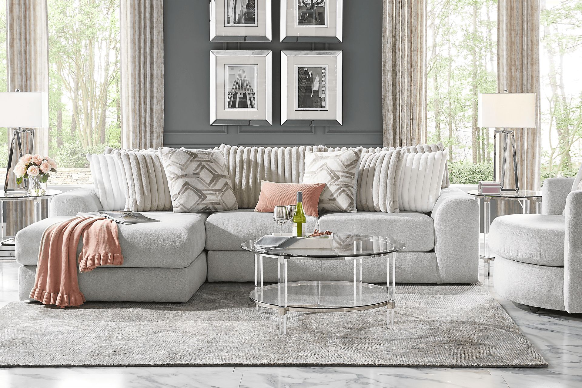 Moreau Street Gray 5 Pc Sectional Living Room - Image 1