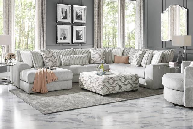 Moreau Street Gray 6 pc Sectional Living Room - Thumbnail - Image 1