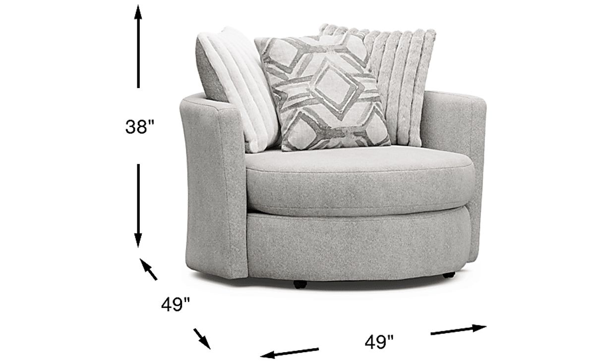 Moreau Street Gray Polyester Fabric Swivel Chair | Rooms to Go