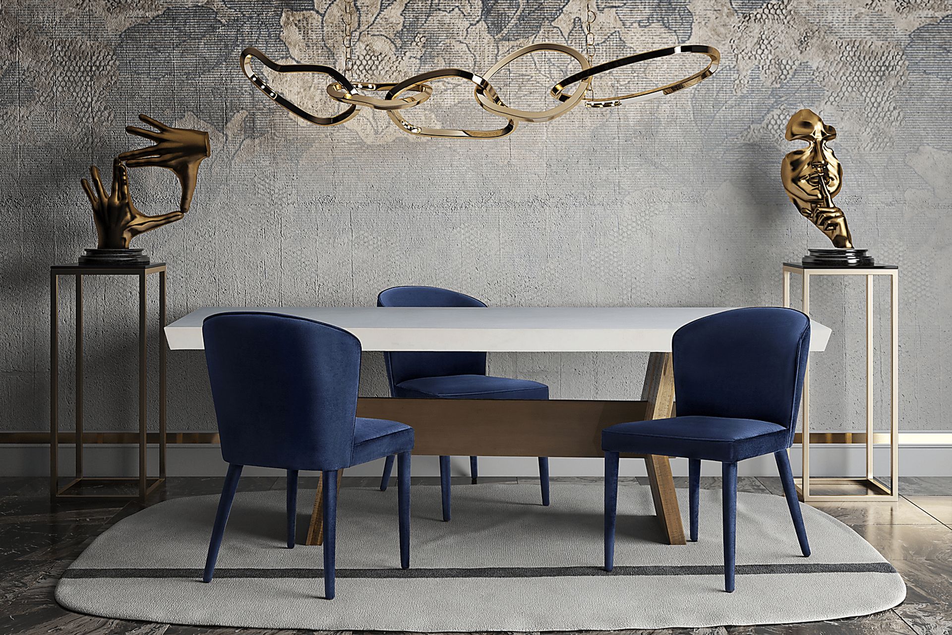 Morell Navy Dining Chair - Image 5