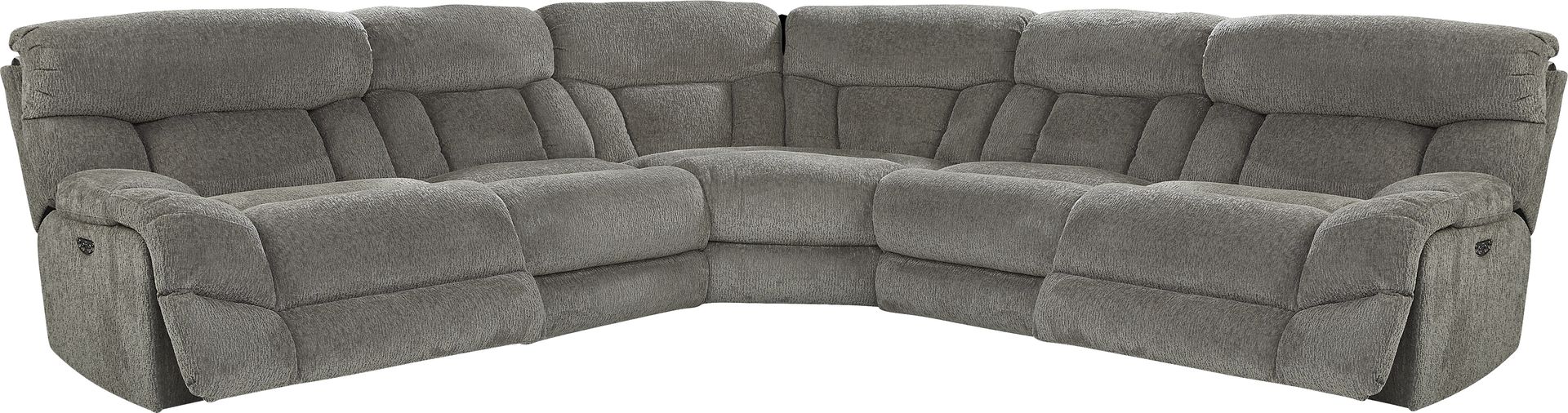 Morello Gray 5 Pc Dual Power Reclining Sectional - Image 3
