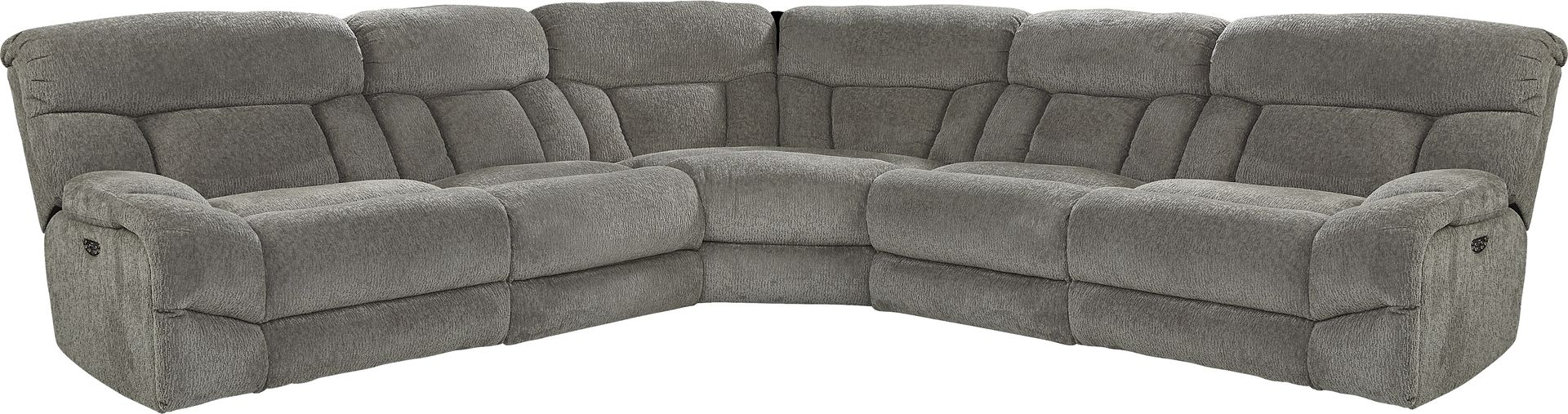 Morello Gray 5 Pc Dual Power Reclining Sectional - Image 1