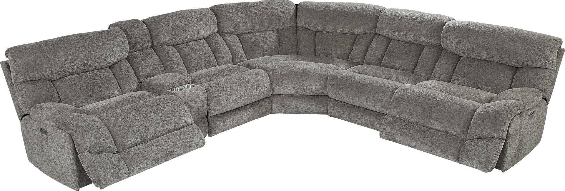 Morello Gray 6 Pc Dual Power Reclining Sectional - Image 3
