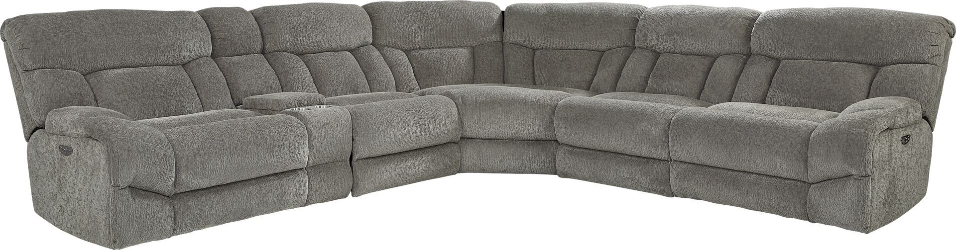 Morello Gray 6 Pc Dual Power Reclining Sectional - Image 1
