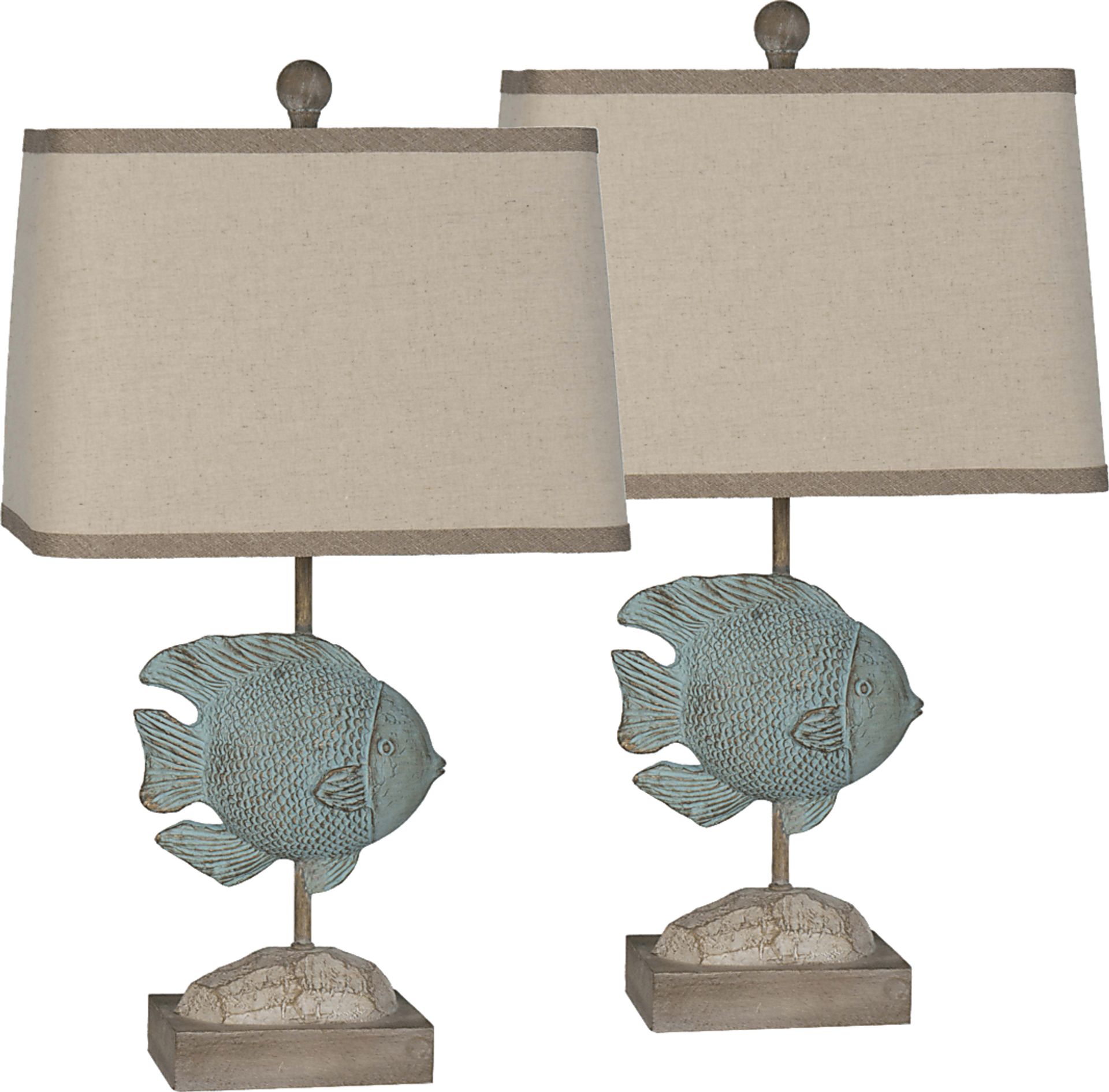 Moreno Bay Blue Table Lamps, Set of 2 - Image 1
