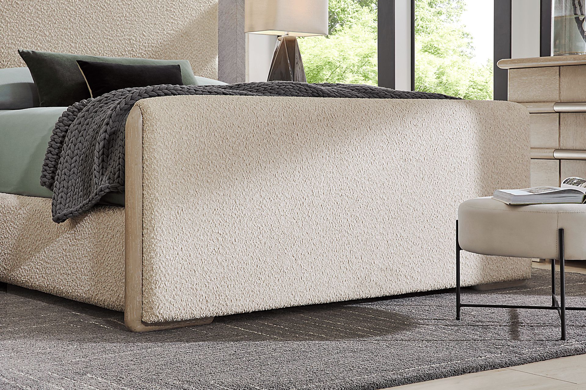 Moreno Stone 5 Pc Queen Upholstered Bedroom - Image 5