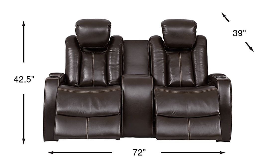 Moretti Leather Dual Power Reclining Loveseat