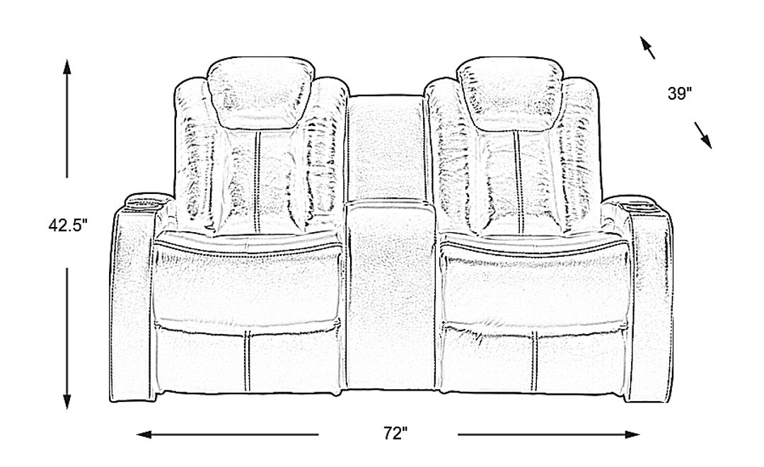 Moretti Leather Dual Power Reclining Loveseat
