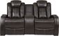 Moretti Leather Dual Power Reclining Loveseat