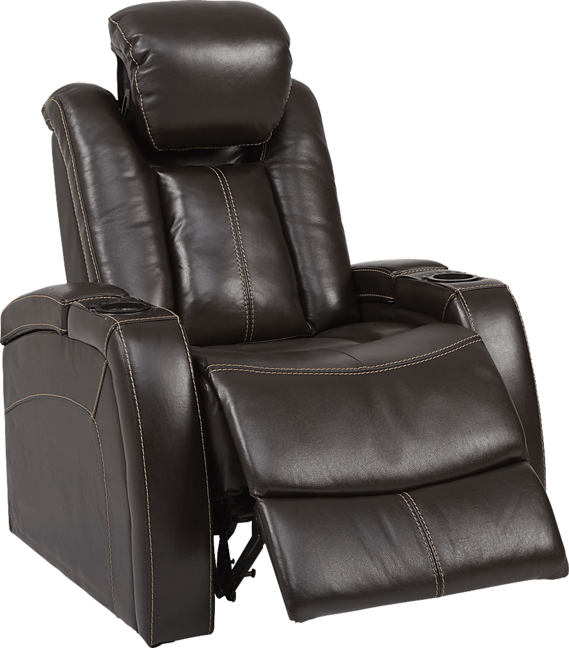 Moretti Brown Leather Dual Power Recliner - Image 2