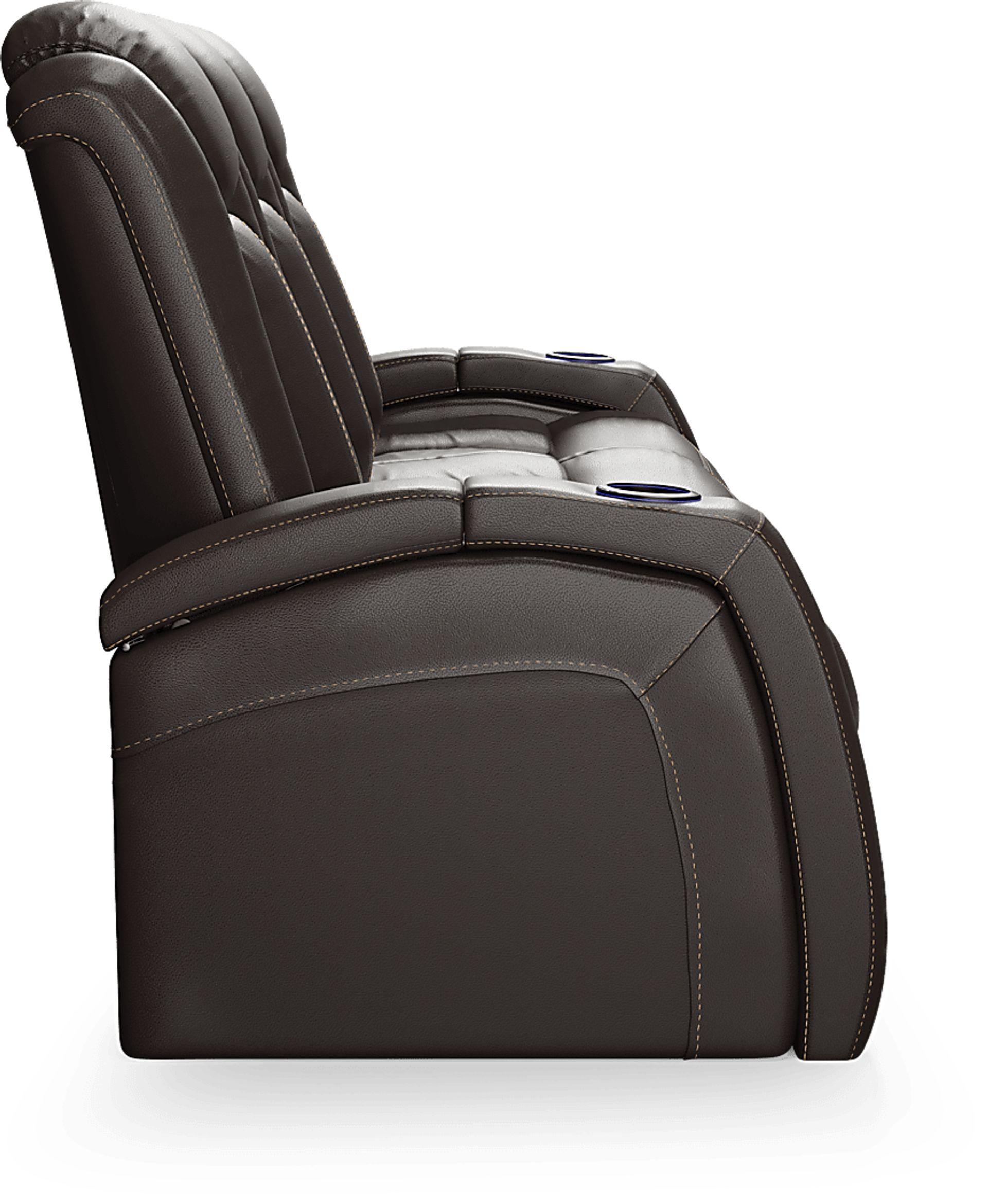 Moretti Brown Leather Dual Power Reclining Sofa - Image 4