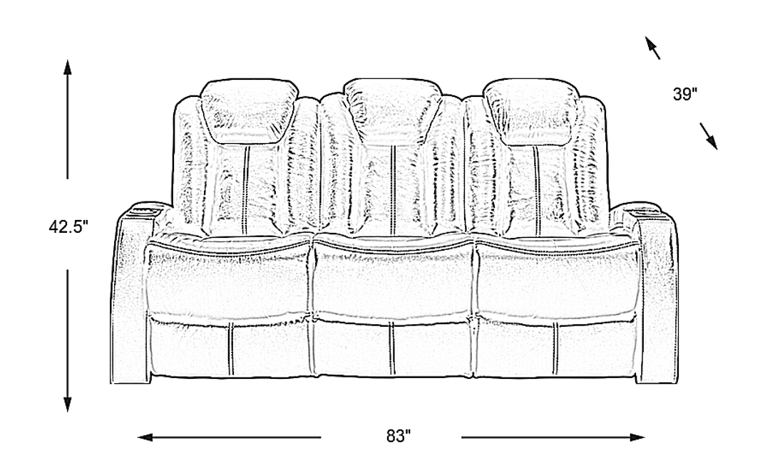 Moretti Leather Dual Power Reclining Sofa