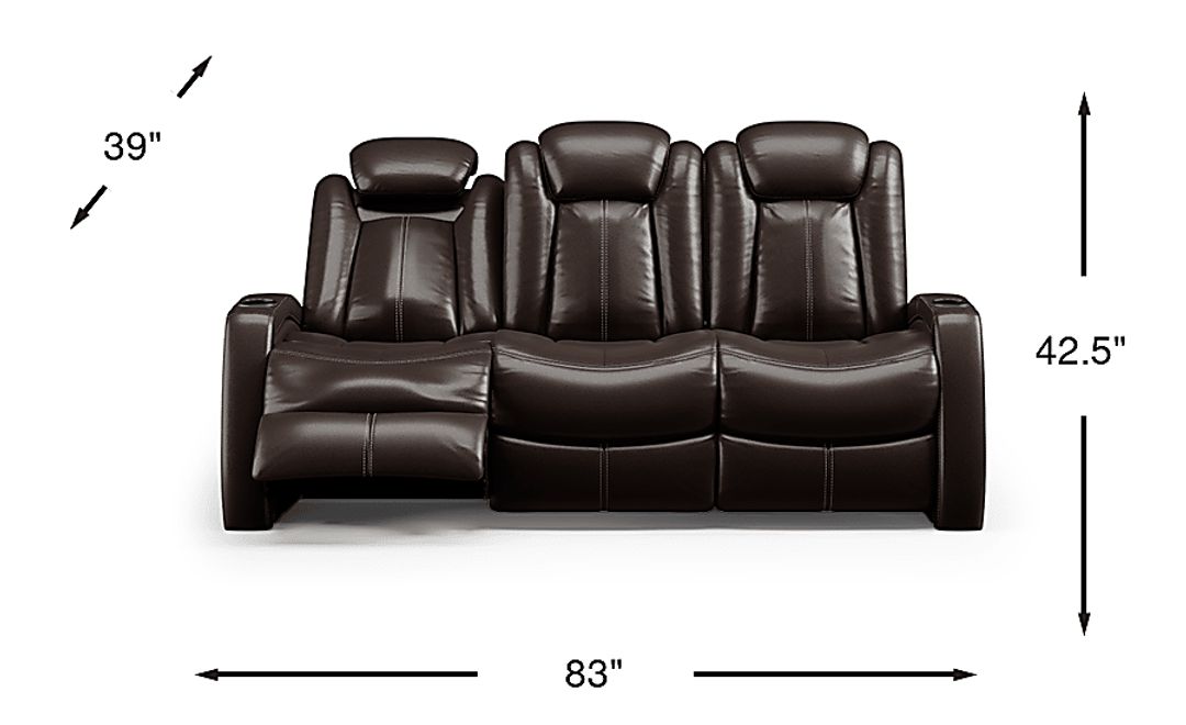Moretti Leather Dual Power Reclining Sofa
