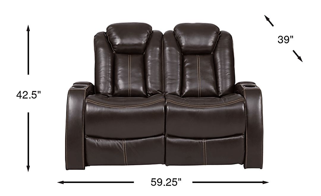 Moretti Leather Stationary Loveseat