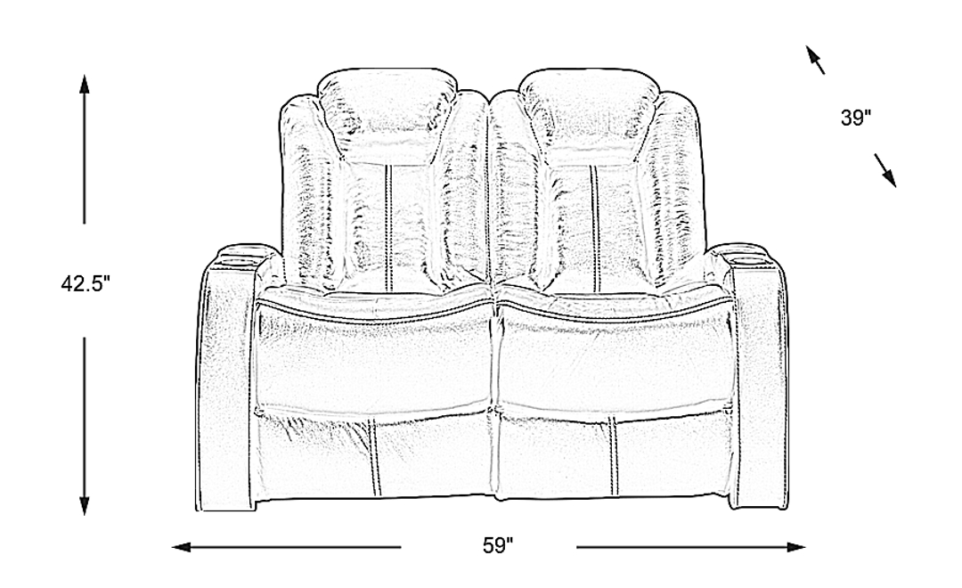 Moretti Leather Stationary Loveseat