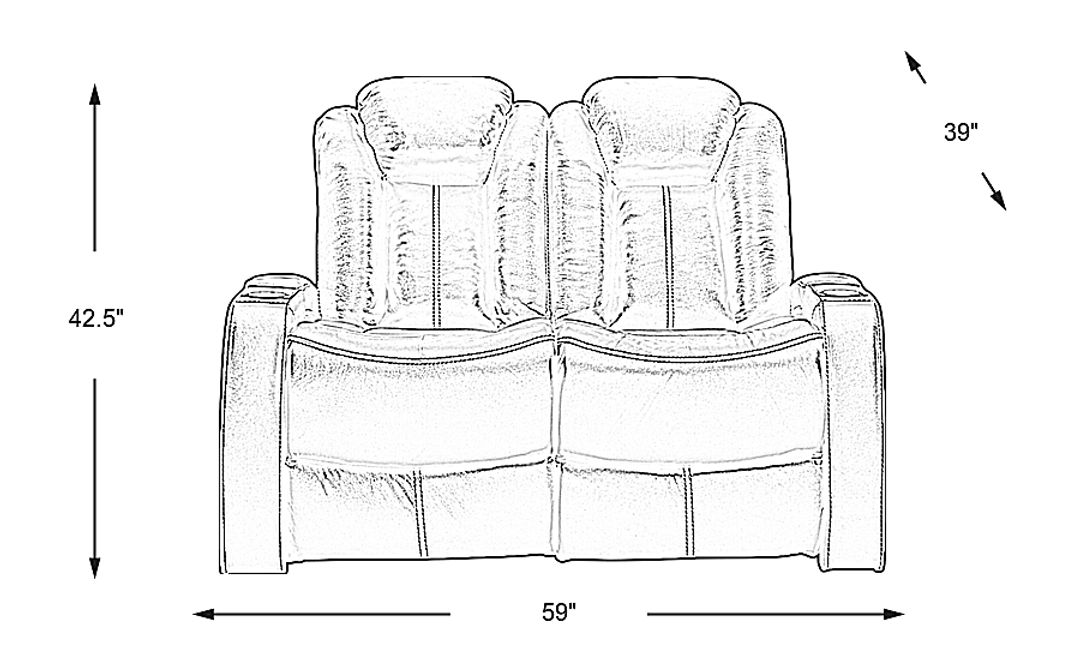 Moretti Leather Stationary Loveseat