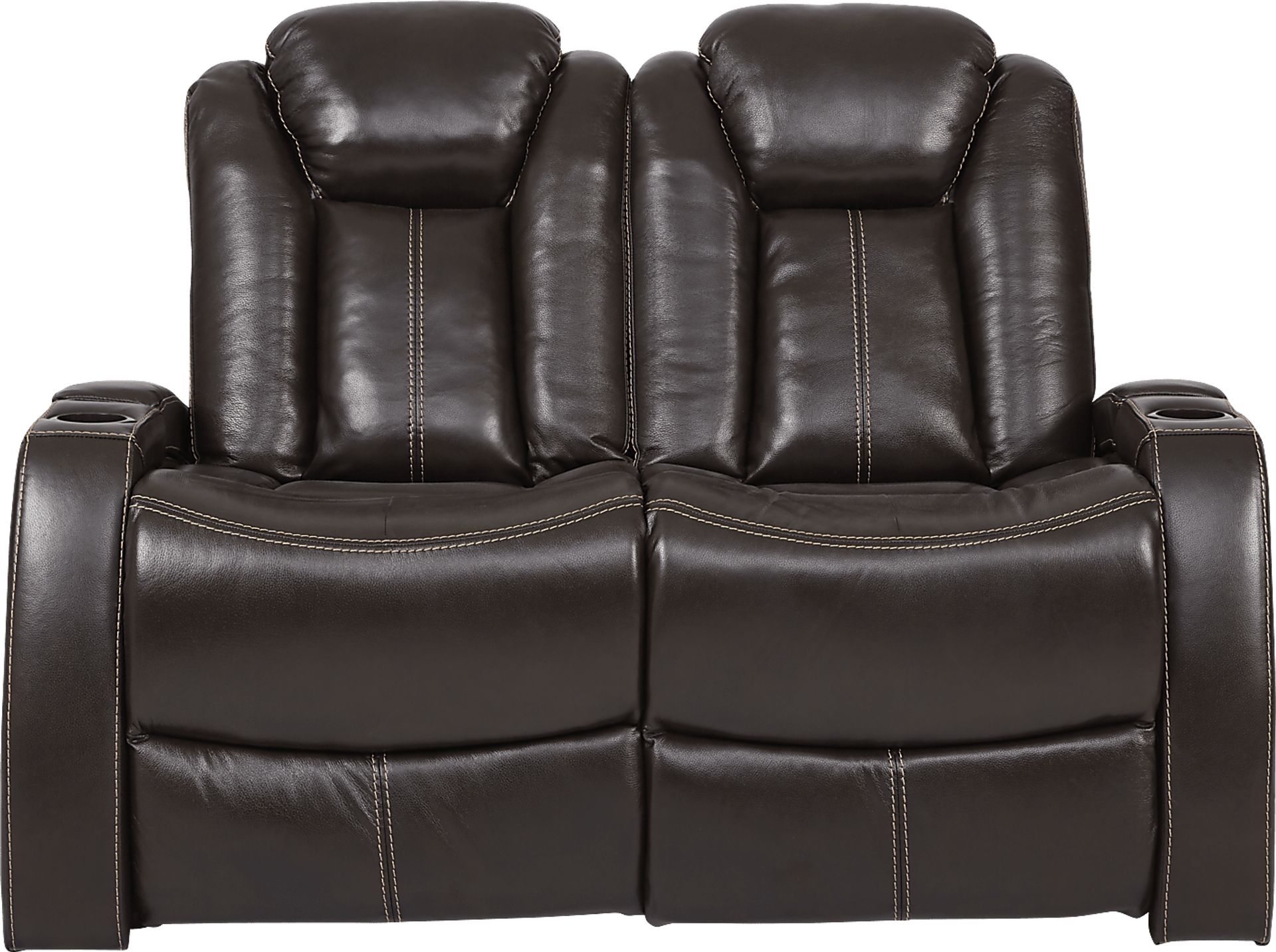 Moretti Brown Leather 5 Pc Living Room with Dual Power Reclining Sofa - Image 10
