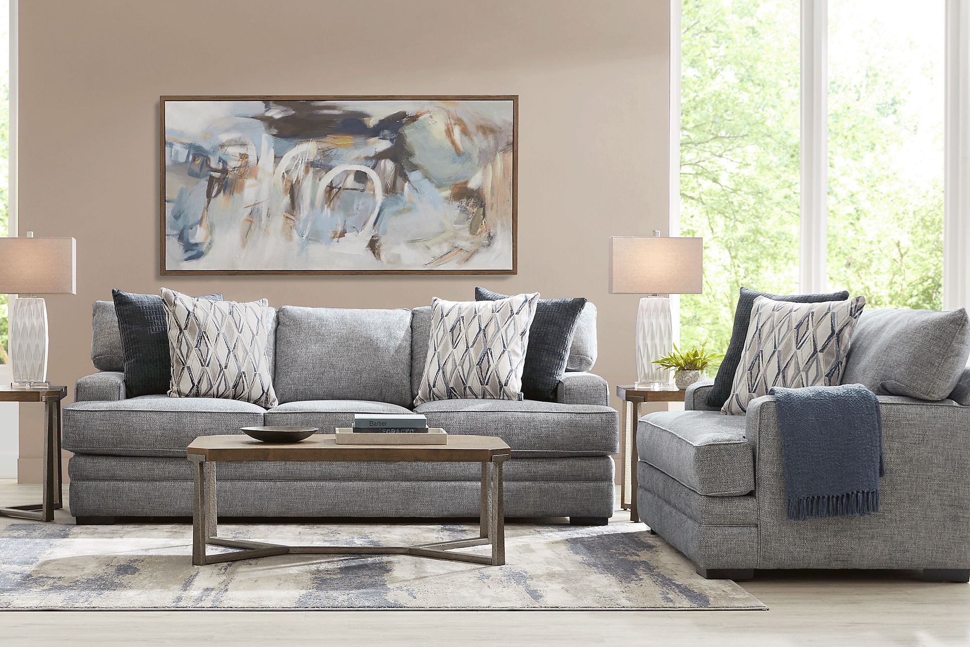 Morgan Falls Blue 2 Pc Living Room - Image 1