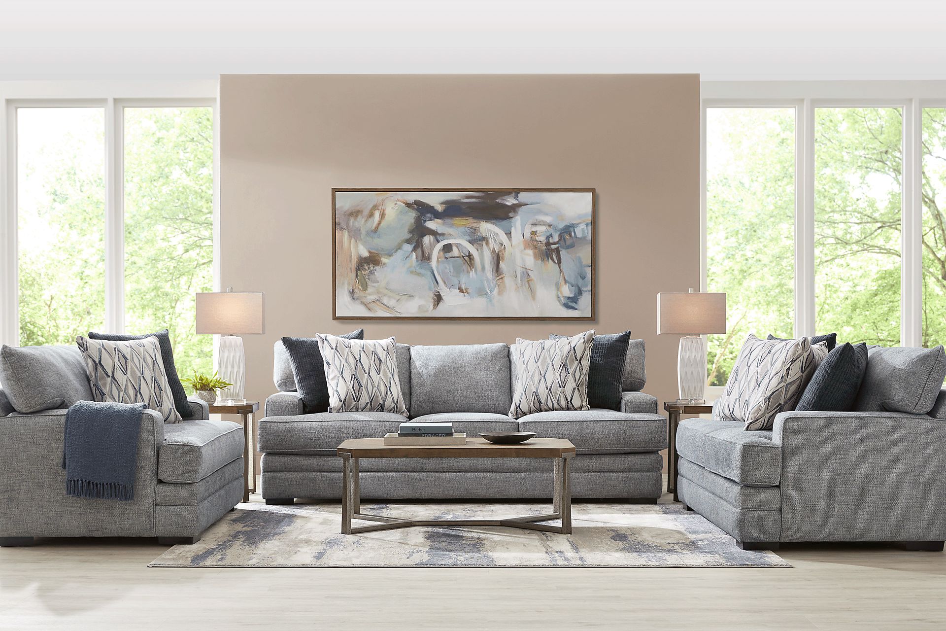 Morgan Falls Blue 5 Pc Living Room - Image 1