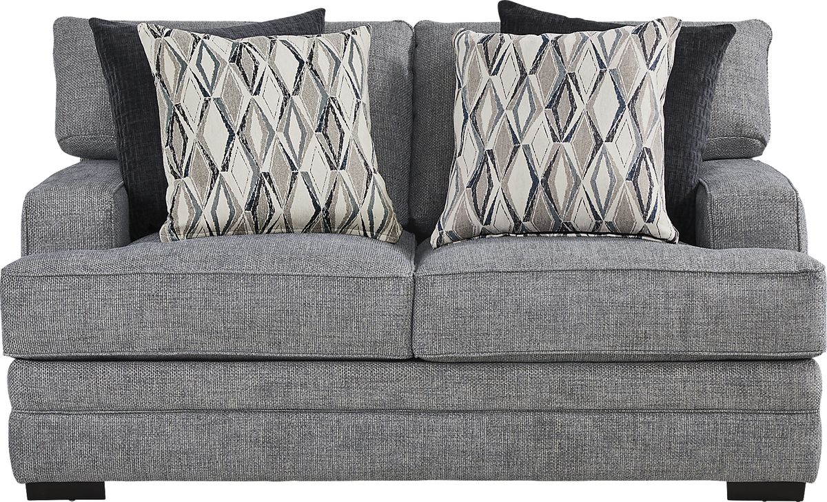 Morgan Falls 2 Pc Blue Chenille Fabric Living Room Set With Sofa ...