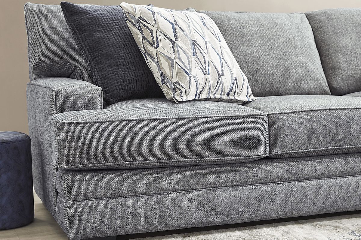 Morgan Falls 2 Pc Blue Chenille Fabric Living Room Set With Sofa ...