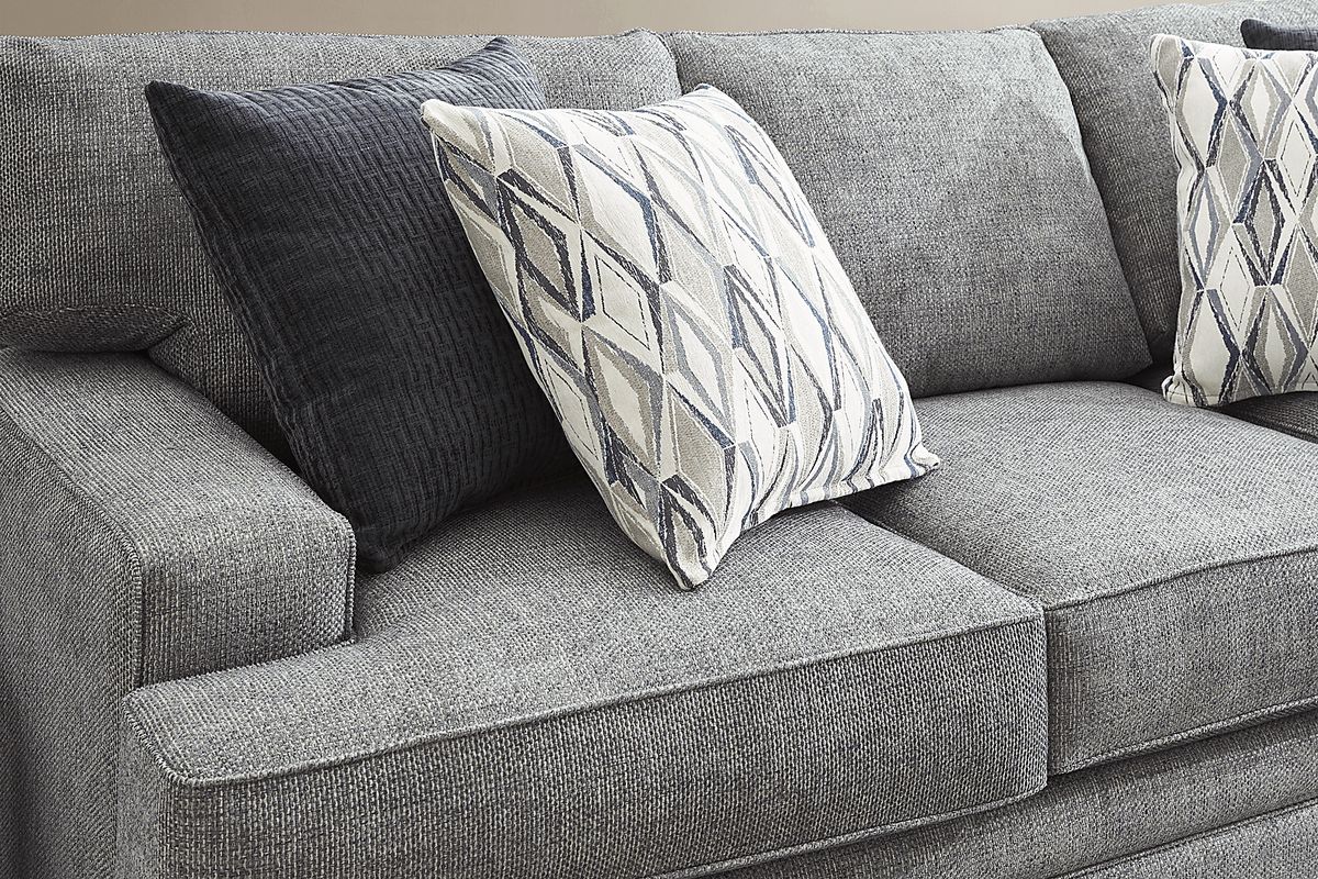 Morgan Falls 2 Pc Blue Chenille Fabric Living Room Set With Sofa ...