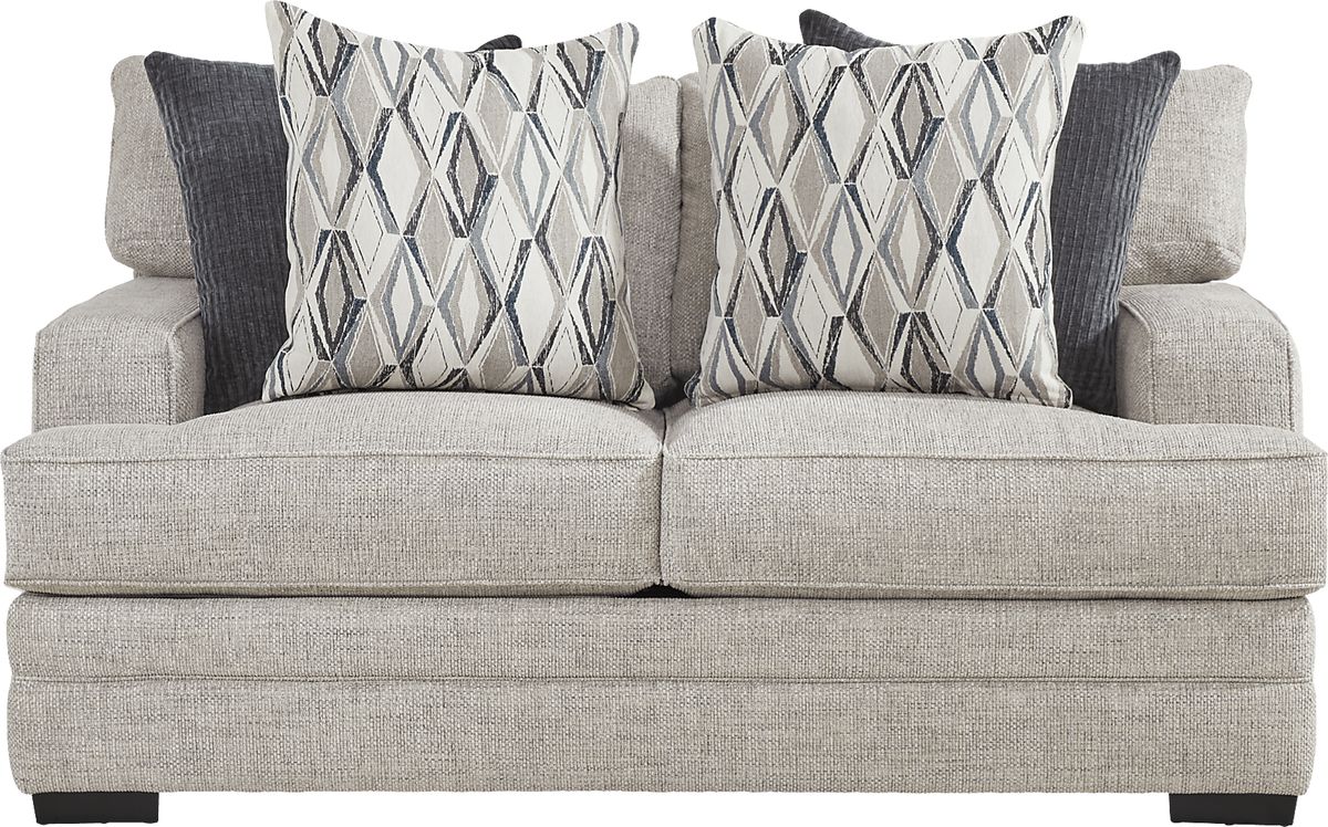 Morgan Falls 2 Pc Gray Chenille Fabric Living Room Set With Sofa ...