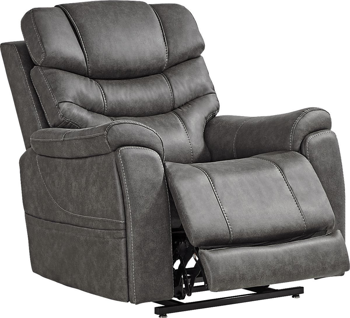 Morgan Hill Gray Microfiber Triple Power Lift Recliner | Rooms to Go