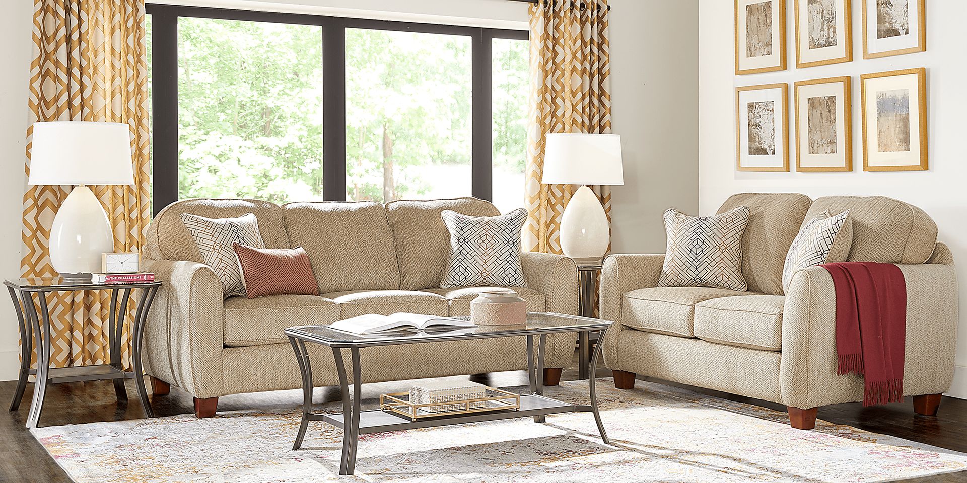 Morganville Beige 7 Pc Living Room - Image 1