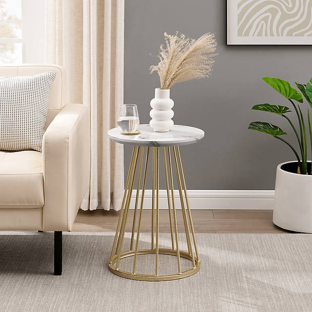 Morgood White End Table - Thumbnail - Image 3