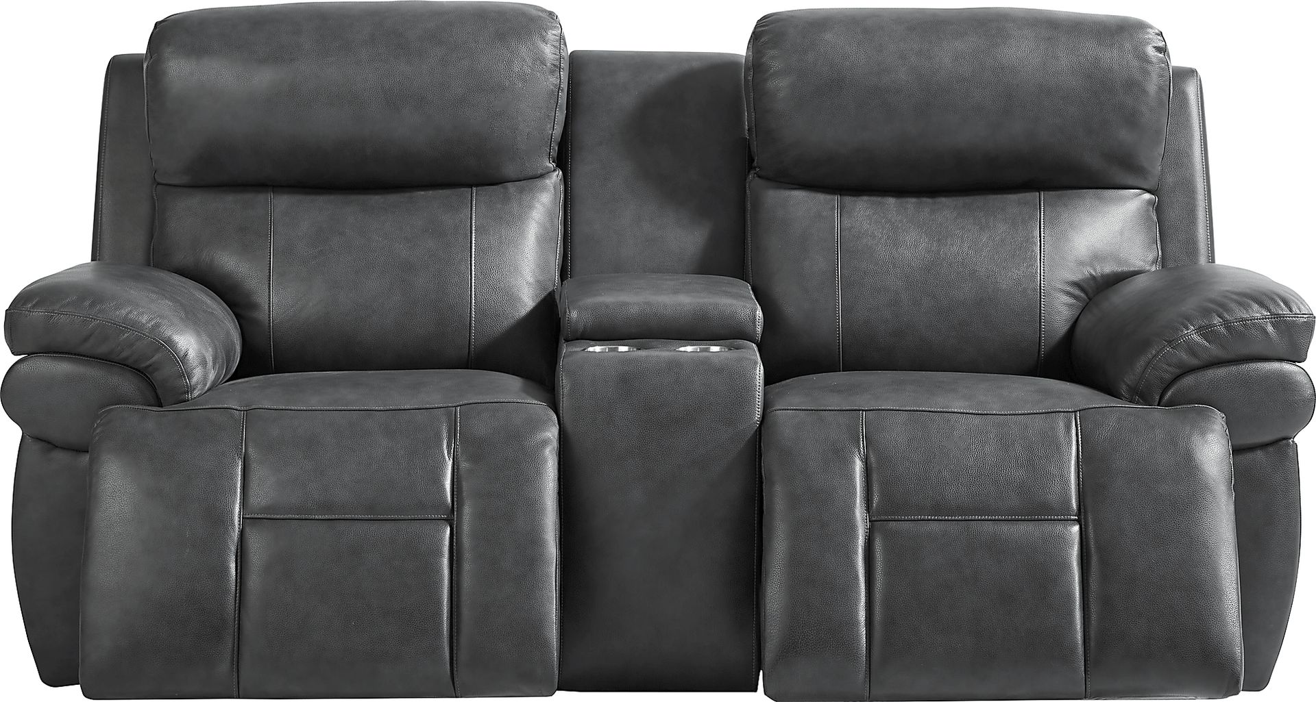 Morisano Gray Leather 5 Pc Triple Power Reclining Living Room with Air Massage - Image 12