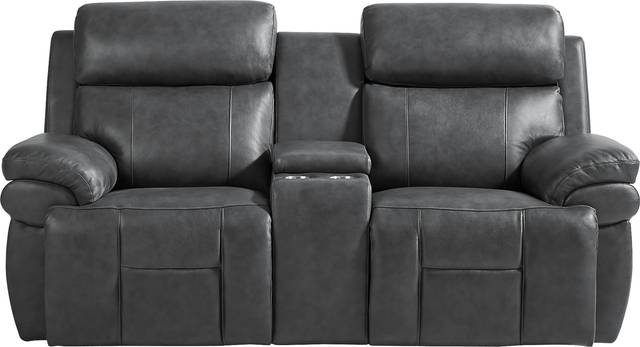Morisano Gray Leather 5 Pc Triple Power Reclining Living Room with Air Massage - Thumbnail - Image 11