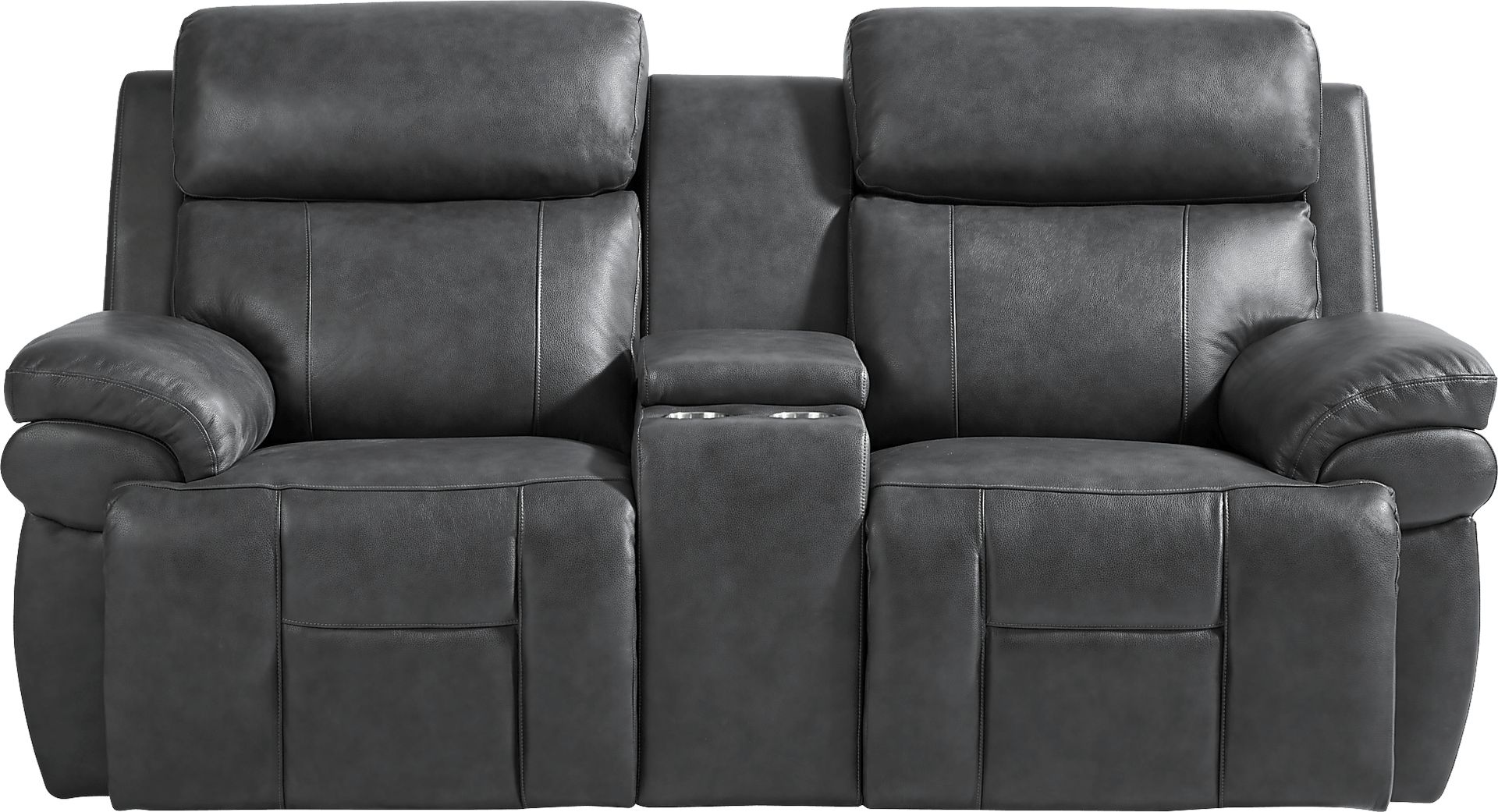 Morisano Gray Leather 5 Pc Triple Power Reclining Living Room with Air Massage - Image 11