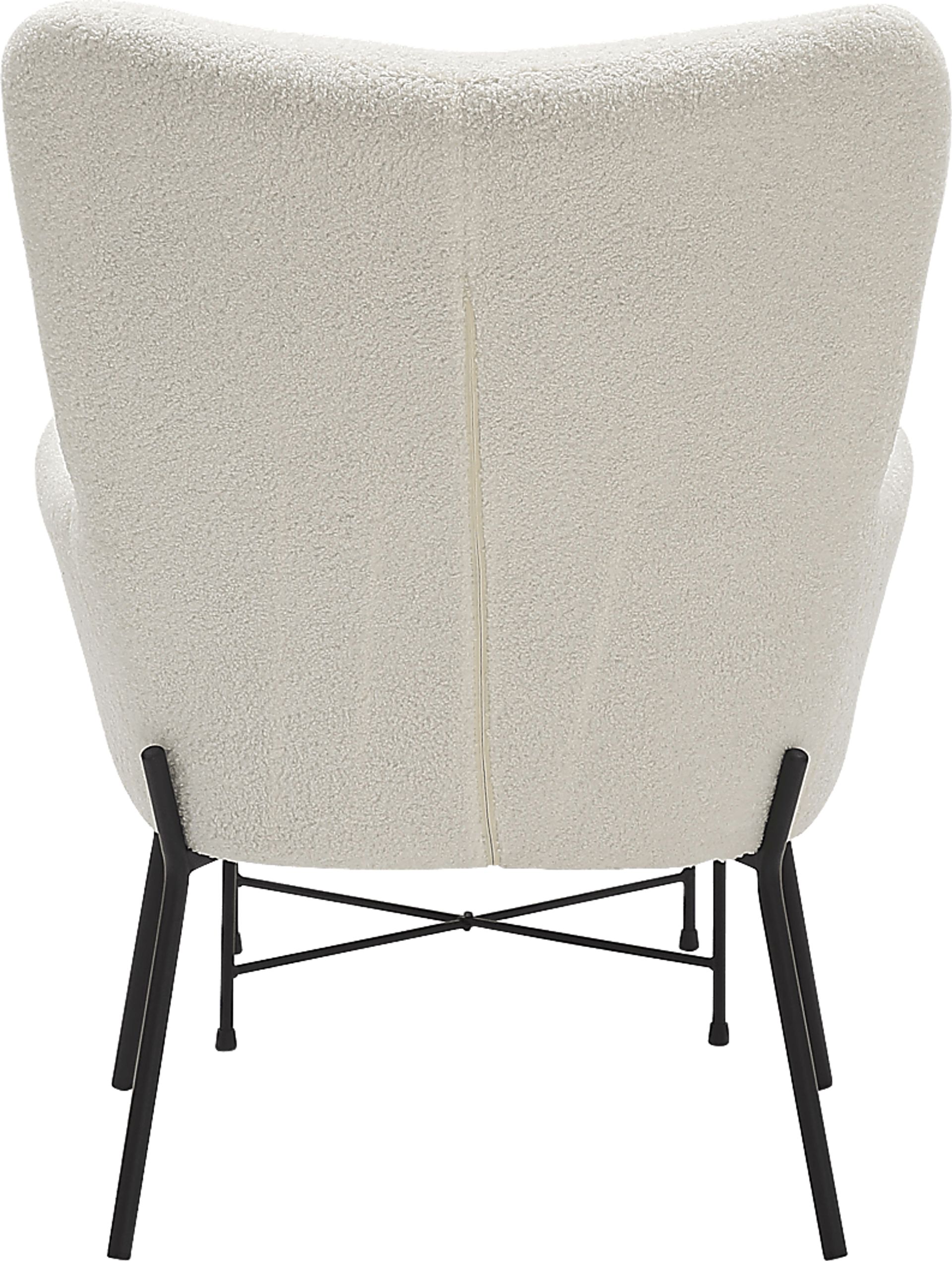 Morlaix White Accent Chair With Ottoman - Image 4