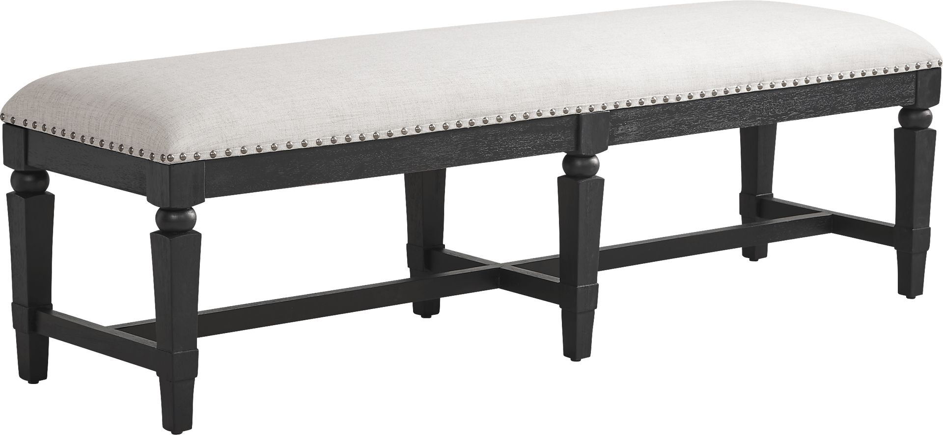 Morlan Road Black Upholstered Dining Bench - Image 2