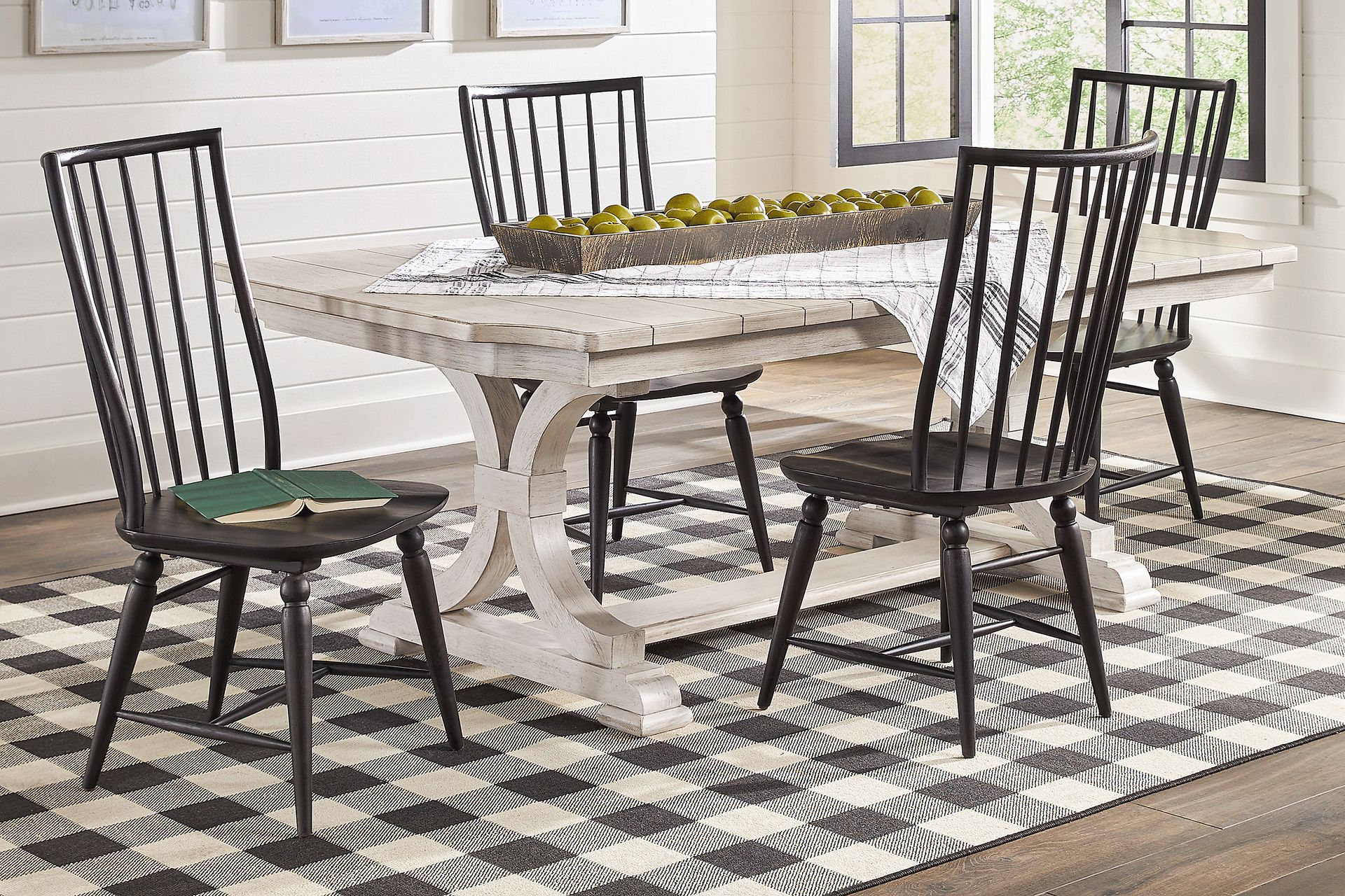 Morlan Road White 5 Pc Dining Room with Black Side Chairs - Image 1