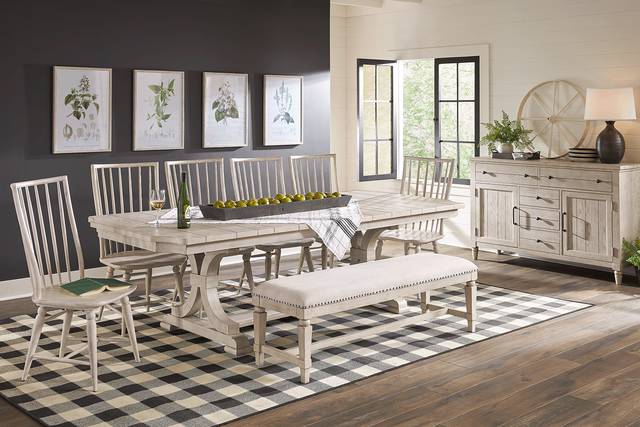 Morlan Road White 7 Pc Dining Room - Thumbnail - Image 1