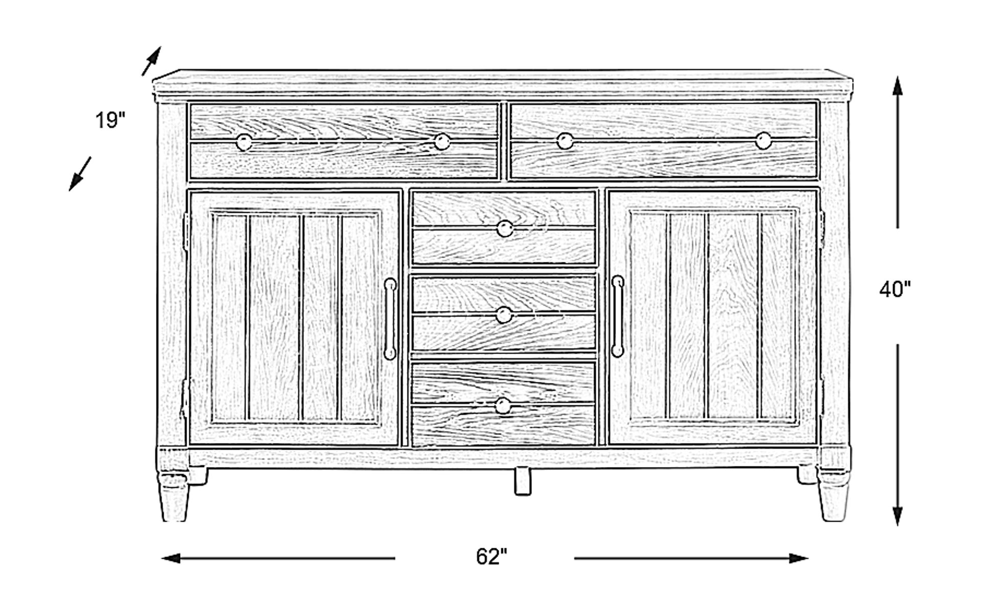 Dimension Image. Please refer to the Dimension Tab on this page for dimension details.