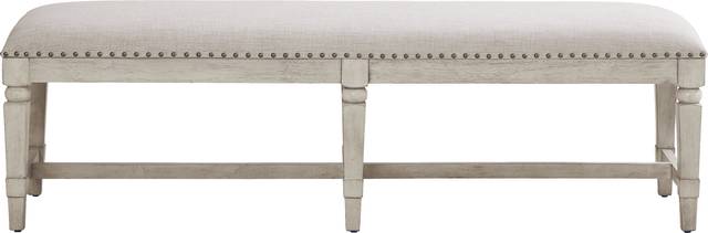 Morlan Road White Upholstered Dining Bench - Thumbnail - Image 2