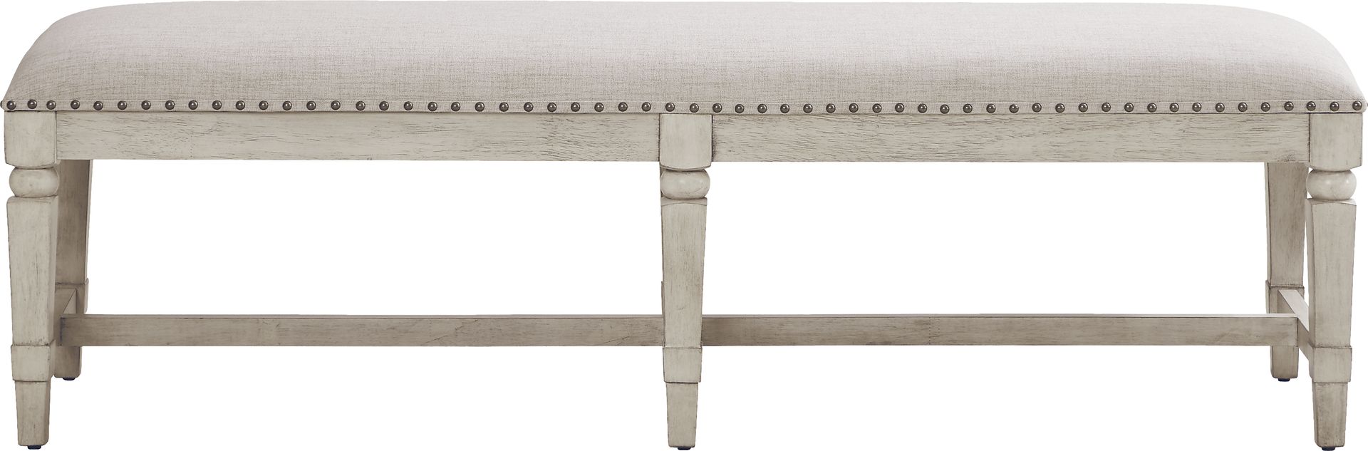 Morlan Road White Upholstered Dining Bench - Image 2