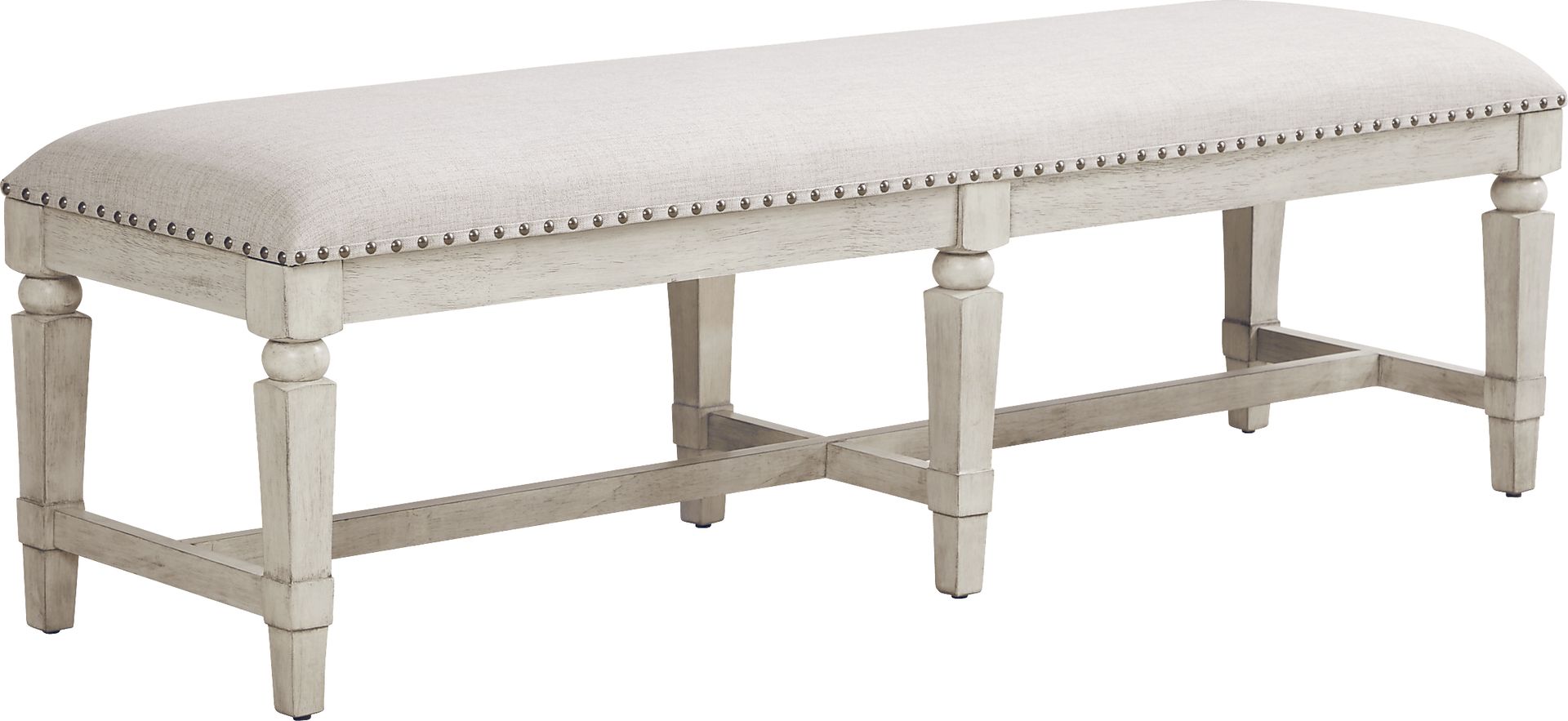 Morlan Road White Upholstered Dining Bench - Image 1