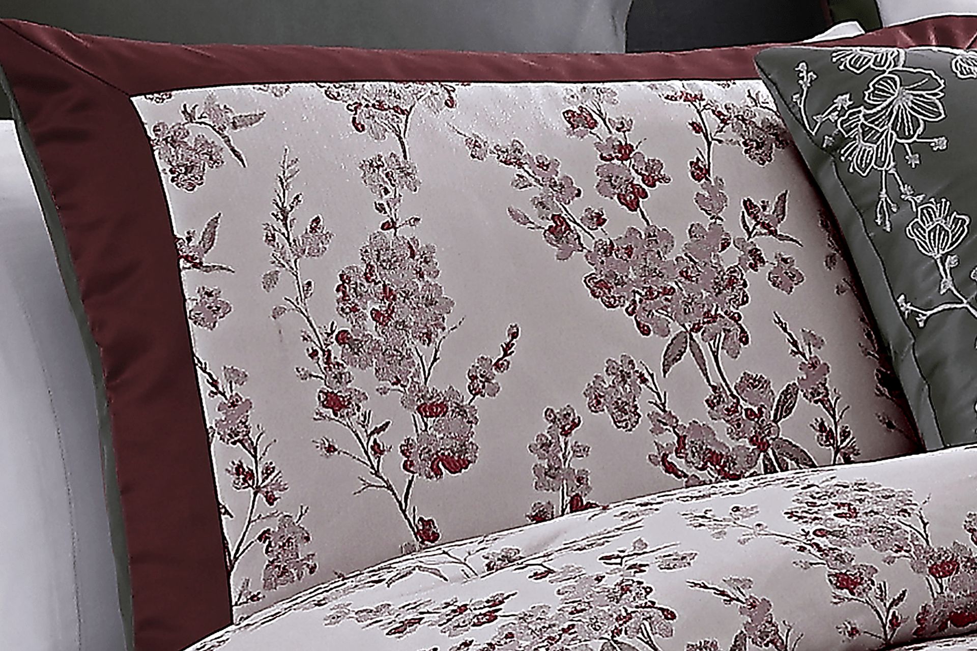 Morlom Burgundy 10 Pc King Comforter Set - Image 4