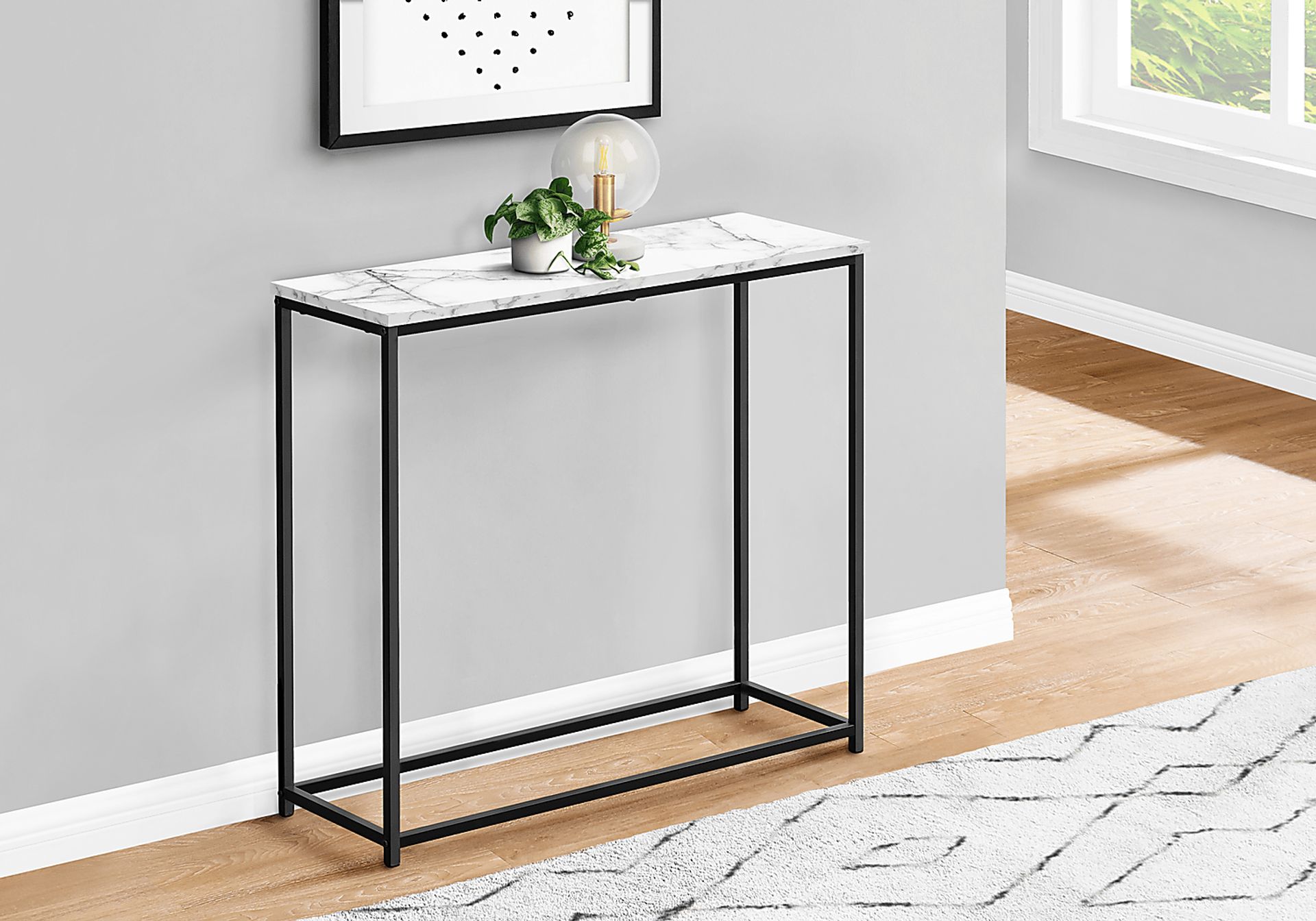 Mornay White Marble Sofa Table - Image 2