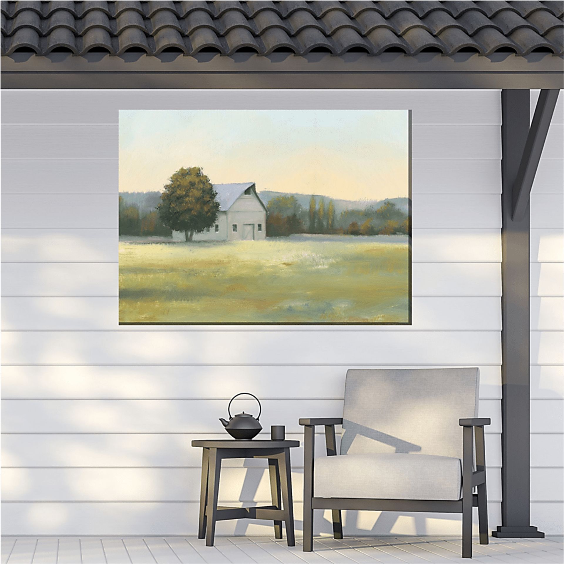 Morning Farm Green Indoor/Outdoor Wall Art - Image 2