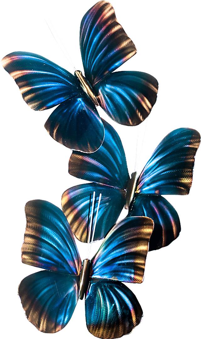 Morpho Butterfly Trio Blue Outdoor Artwork - Thumbnail - Image 1