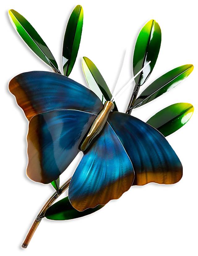 Morpho on Branch Blue Outdoor Artwork - Thumbnail - Image 1